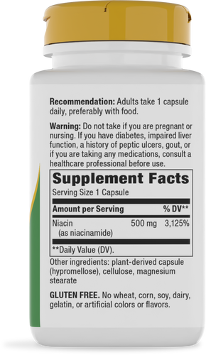 Nature's Way® | Niacinamide - right side of pack Sku:40480