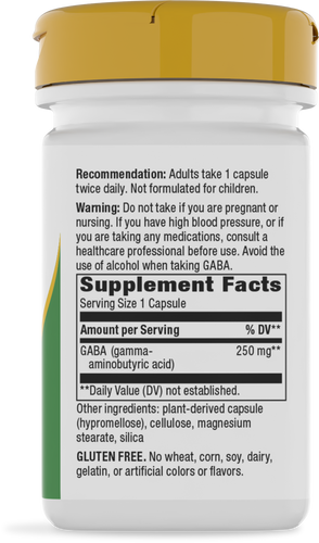 Nature's Way® | GABA - right side of pack Sku:05526