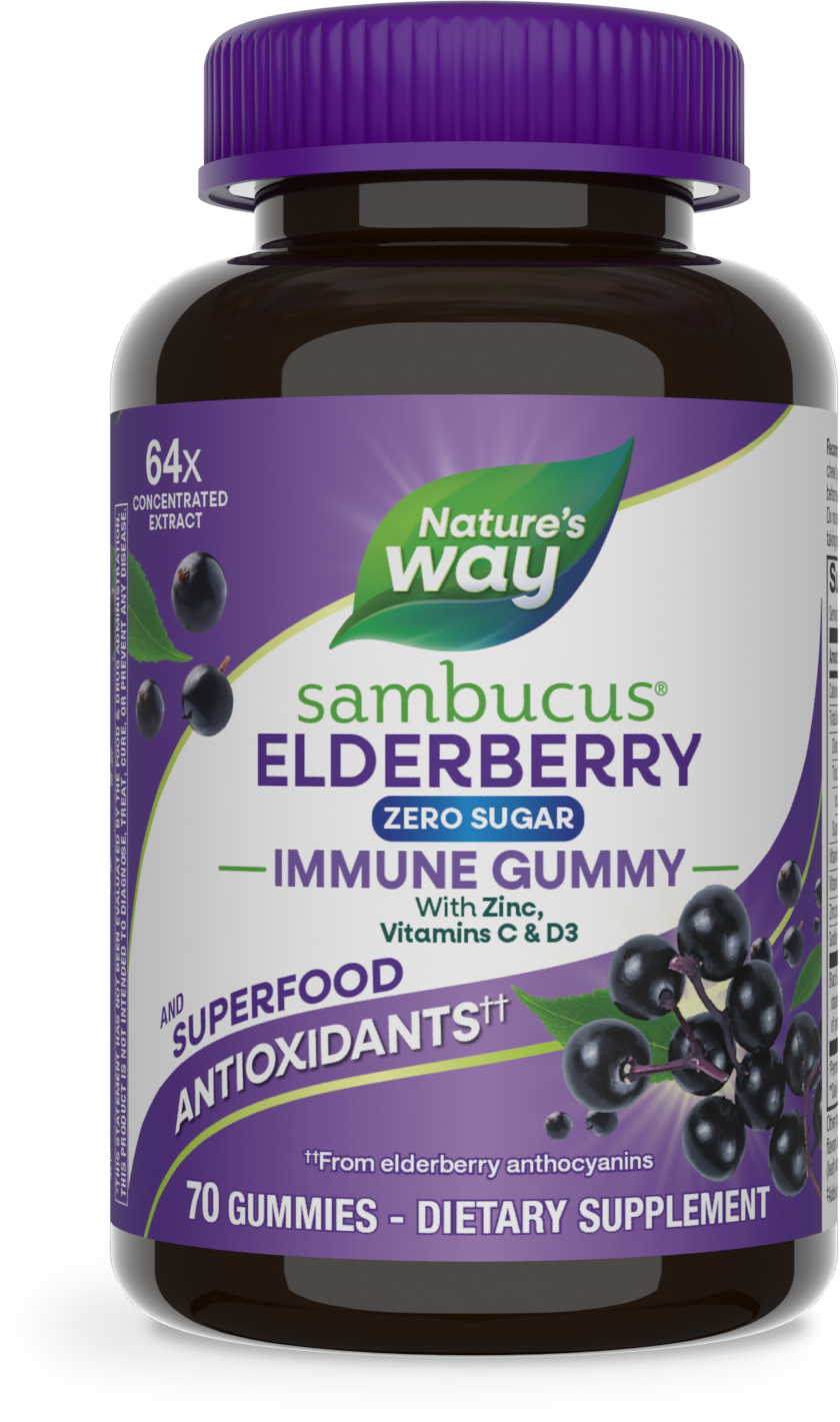<{%PRIMARY_14617%}>Nature's Way® | Sambucus Elderberry Zero Sugar Immune Gummy, 70 gummies