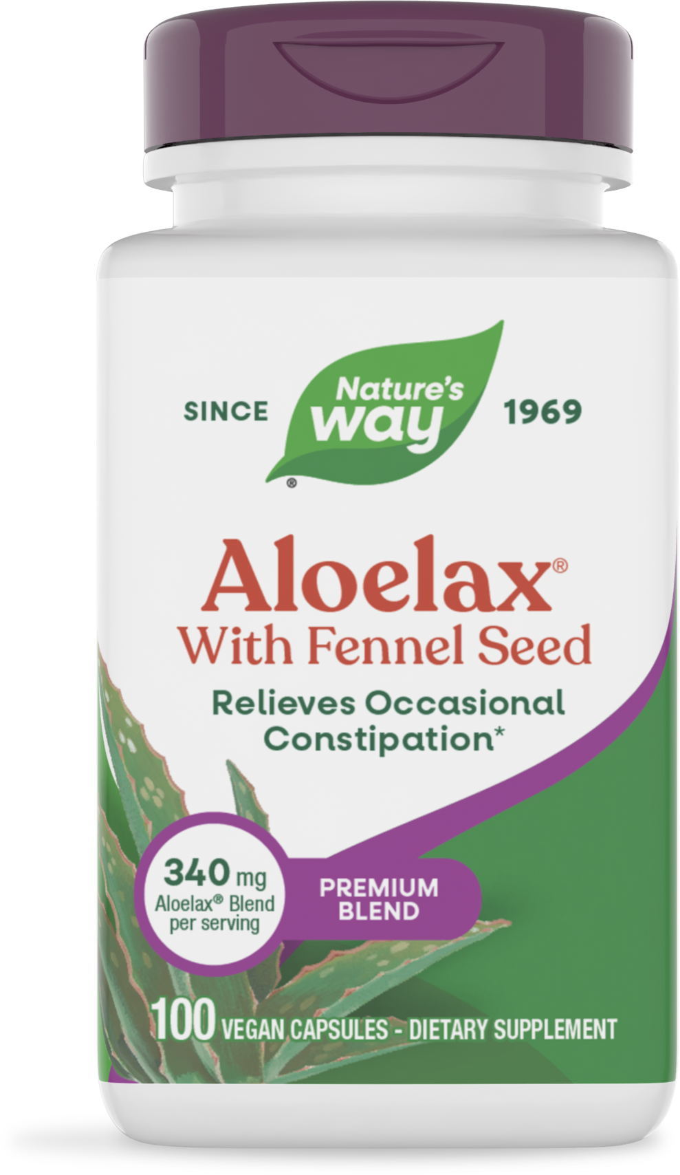 <{%PRIMARY_900%}>Nature's Way® | Aloelax Premium Blend, 100 capsules