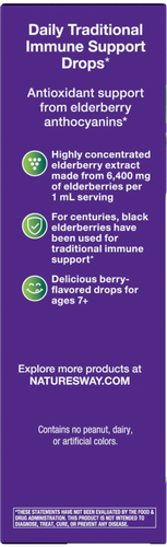 Nature's Way® | Sambucus Traditional Immune Elderberry Drops - left side of pack Sku:10493