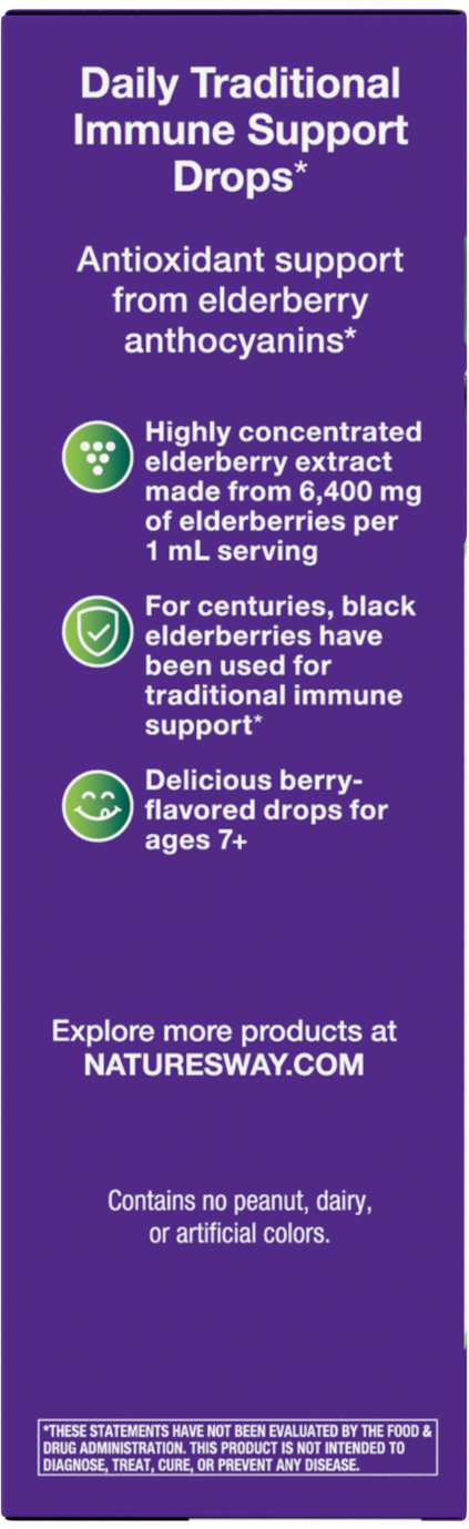 <{%MAIN4_10493%}>Nature's Way® | Sambucus Traditional Immune Elderberry Drops - left side of pack