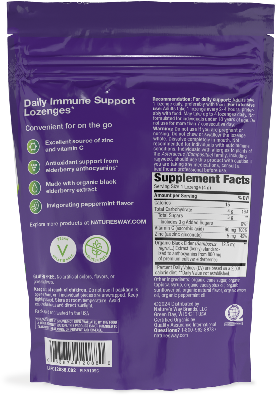 <{%MAIN2_12088%}>Nature's Way® | Sambucus Immune Lozenges - back of pack