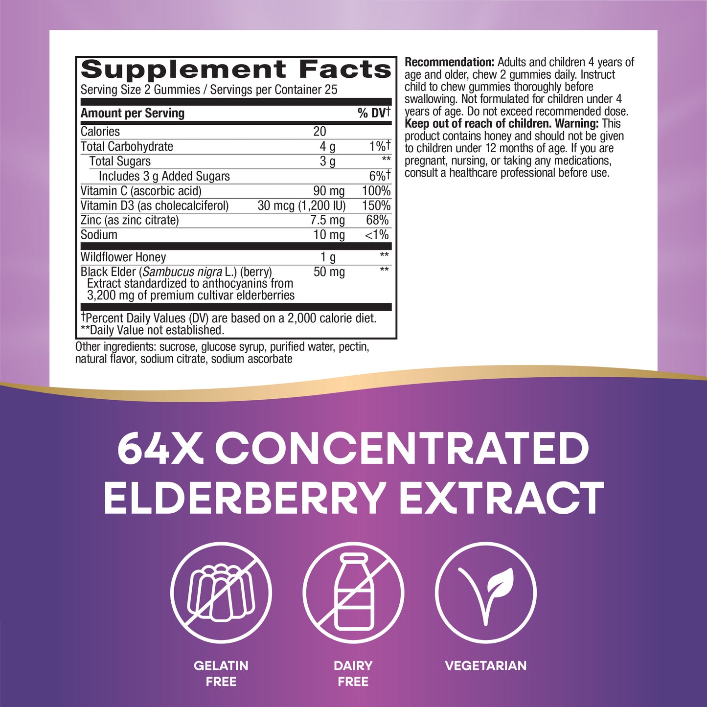 <{%MAIN5_15761%}>Nature's Way® | Sambucus Elderberry + Wildflower Honey Immune Gummy