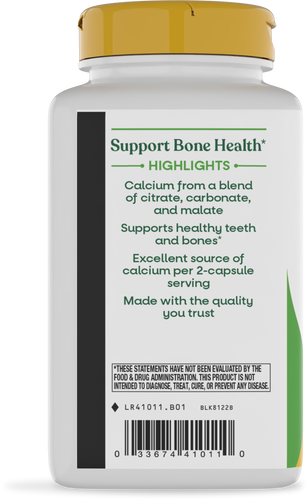 Nature's Way® | Calcium Citrate, Carbonate & Malate - left side of pack Sku:41011