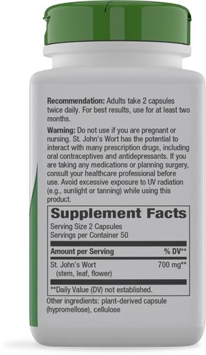 Nature's Way® | St. John's Wort Herb - right side of pack Sku:17300