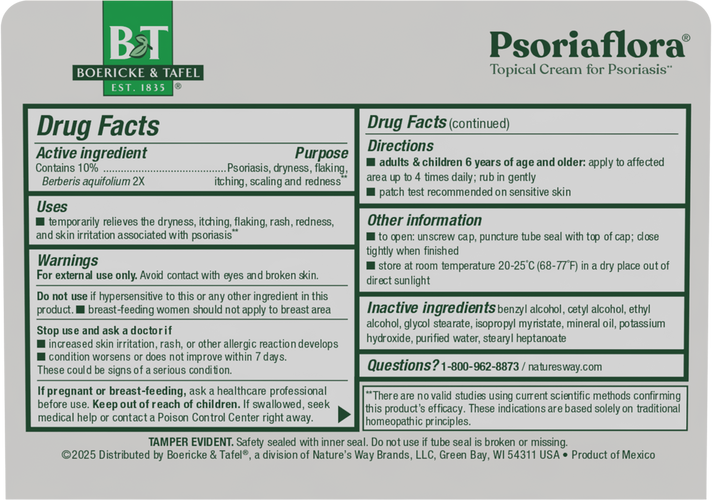 Nature's Way® | Psoriaflora Psoriasis Cream - back of pack Sku:21850990