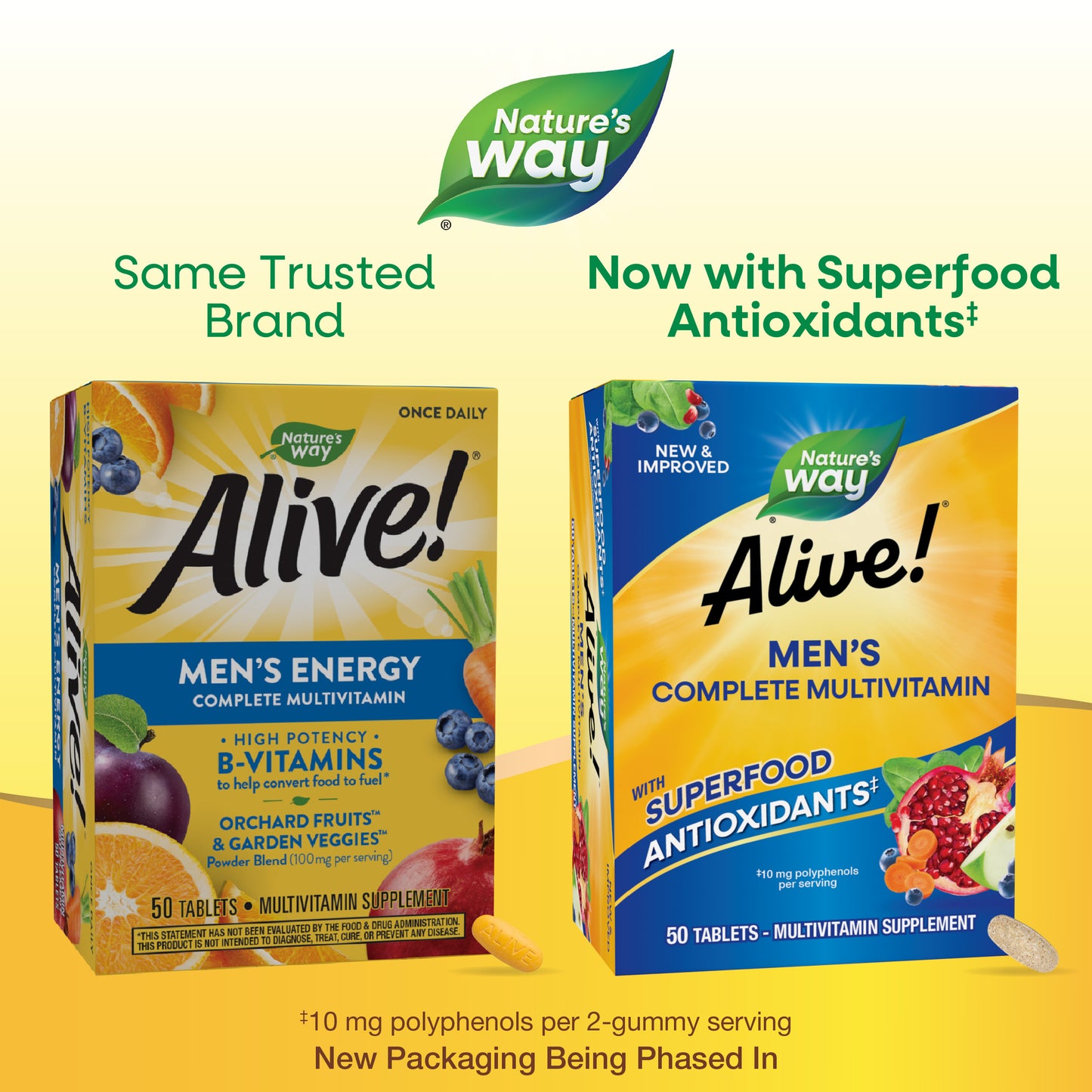 <{%MAIN8_13660%}>Nature's Way® | Alive! Men's Complete Multivitamin - package updates old to new