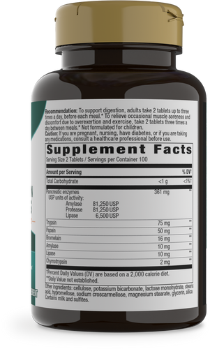 Nature's Way® | Mega-Zyme - right side of pack Sku:04250