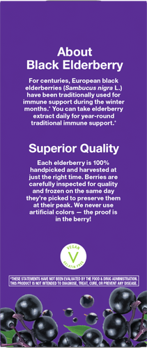 Nature's Way® | Sambucus Traditional Elderberry Immune Syrup - back of pack Sku:6970
