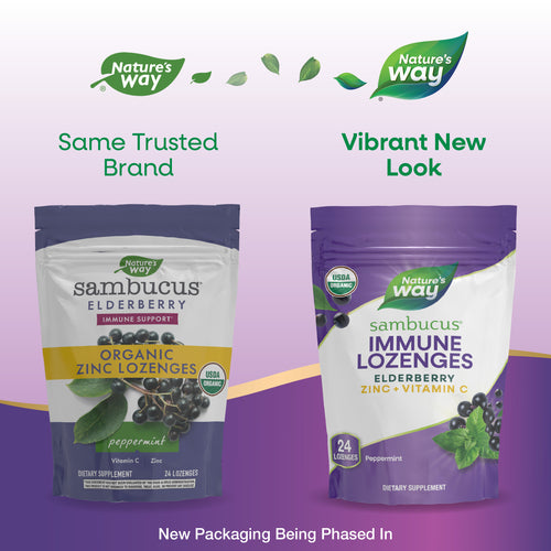 Nature's Way® | Sambucus Immune Lozenges - package updates old to new Sku:12088