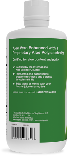 Nature's Way® | Aloe Vera Leaf Juice - left side of pack Sku:14280