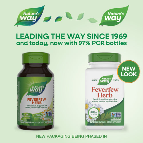 Nature's Way® | Feverfew Herb - package updates old to new Sku:12850