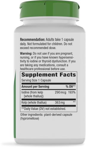 Nature's Way® | Kelp - right side of pack Sku:14508