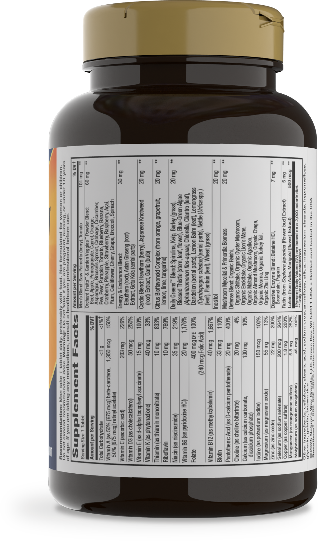 <{%MAIN2_13717%}>Nature's Way® | Alive! Men's Ultra Multivitamin - right side of pack