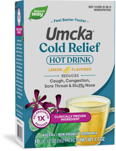 <{%PRIMARY_15146%}>Nature's Way® | Umcka Cold Relief Hot Drink, 10 drink mixes, Lemon