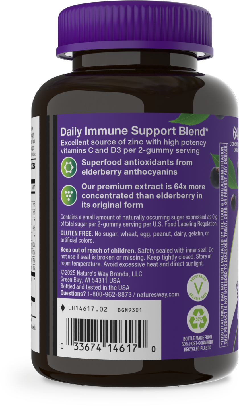 <{%MAIN10_14617%}>Nature's Way® | Sambucus Elderberry Zero Sugar Immune Gummy - left side of pack