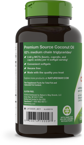 Nature's Way® | Coconut Oil - left side of pack Sku:10009