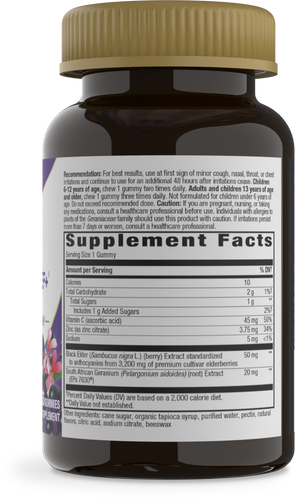 Nature's Way® | Sambucus Cough Relief + Immune Elderberry Gummy - right side of pack Sku:13610
