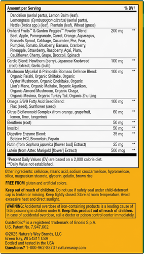 Nature's Way® | Alive! Max3 Potency Adult Complete Multivitamin - back of pack Sku:14927