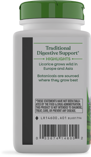 Nature's Way® | Licorice Root - left side of pack Sku:14600