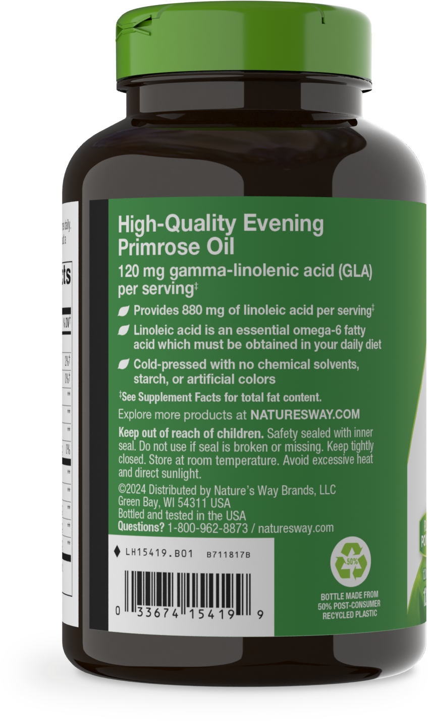 <{%MAIN10_15419%}>Nature's Way® | Evening Primrose Cold-Pressed Oil - left side of pack