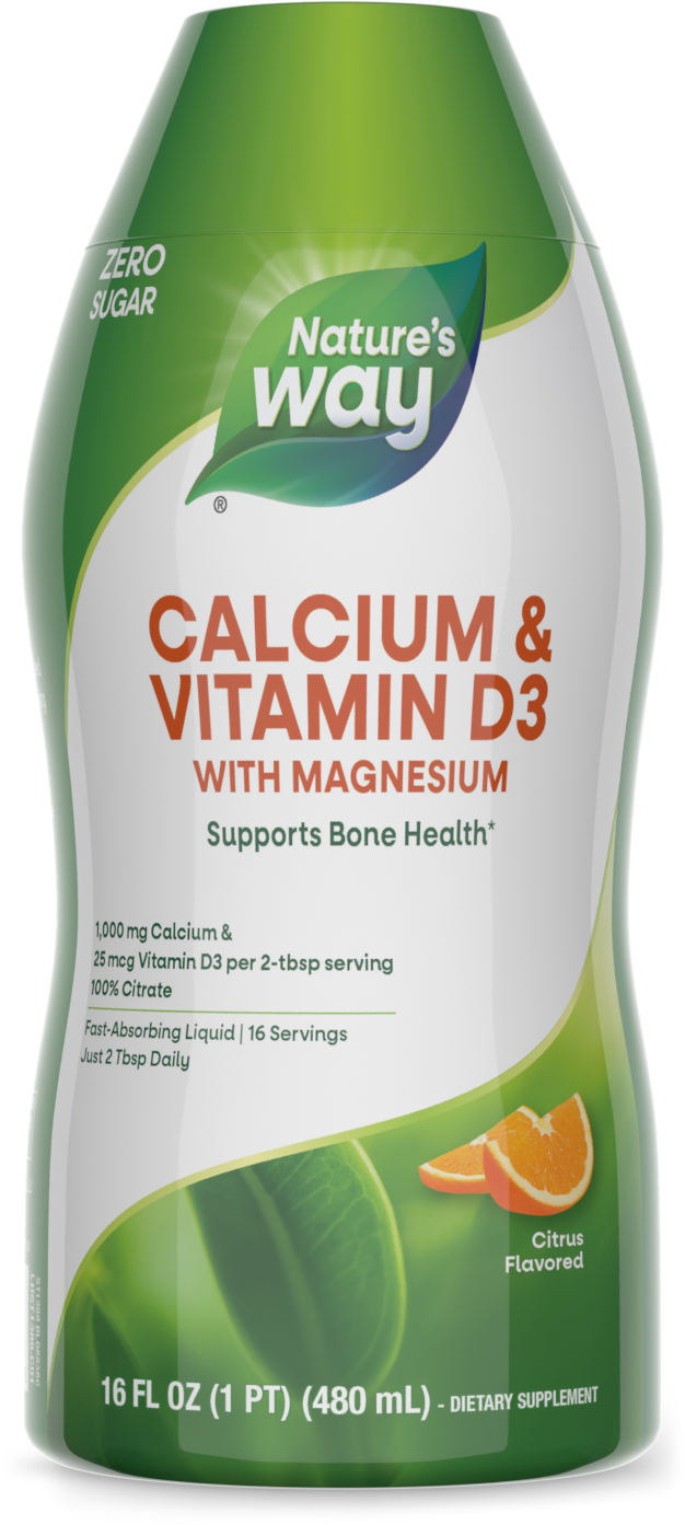 <{%PRIMARY_ST1388%}>Nature's Way® | Calcium & Vitamin D3, 16 fl oz (480 ml), Citrus