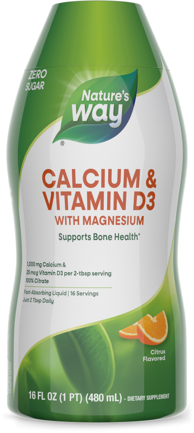 <{%PRIMARY_ST1388%}>Nature's Way® | Calcium & Vitamin D3, 16 fl oz (480 ml), Citrus