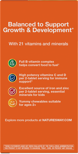 Nature's Way® | Alive! Kids Chewable Multivitamin - left side of pack Sku:15786