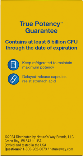 Nature's Way® | Primadophilus Reuteri Probiotics - back of pack Sku:14240