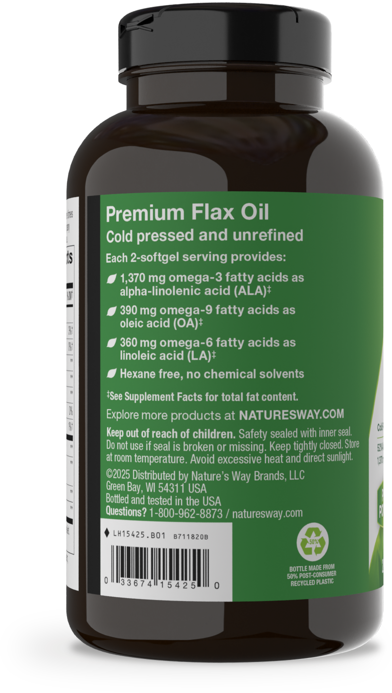 <{%MAIN3_15425%}>Nature's Way® | Flax Oil - left side of pack