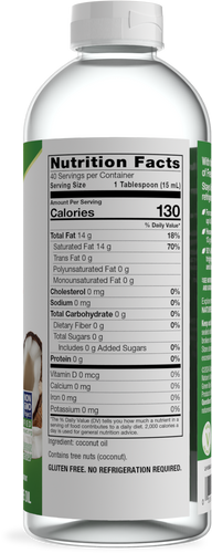 Nature's Way® | Liquid Coconut Oil - right side of pack Sku:15858