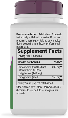 Nature's Way® | Pomegranate Standardized Extract - right side of pack Sku:15385