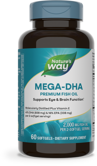 <{%PRIMARY_15682%}>Nature's Way® | Mega-DHA Premium Fish Oil, 60 softgels