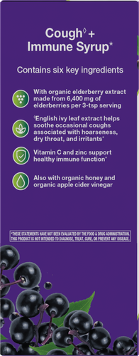 Nature's Way® | Sambucus Cough + Immune Elderberry Syrup - left side of pack Sku:13313