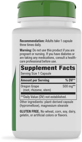 Nature's Way® | Oregon Grape - right side of pack Sku:14159
