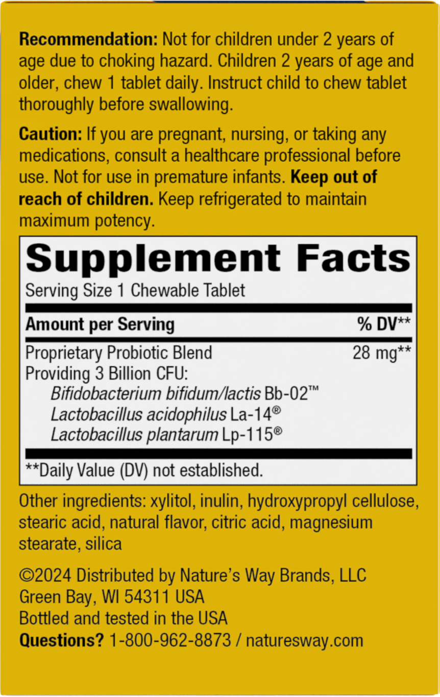 <{%MAIN10_14242%}>Nature's Way® | Primadophilus Kids Probiotic Chewables - right side of pack
