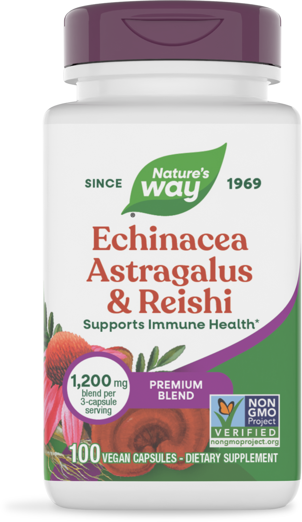 <{%PRIMARY_413%}>Nature's Way® | Echinacea Astragalus & Reishi Premium Blend, 100 capsules
