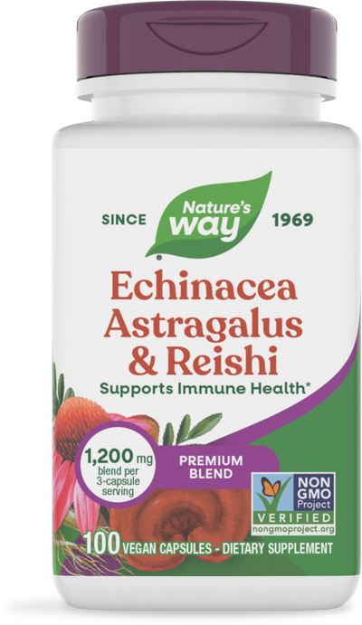 <{%PRIMARY_413%}>Nature's Way® | Echinacea Astragalus & Reishi Premium Blend, 100 capsules