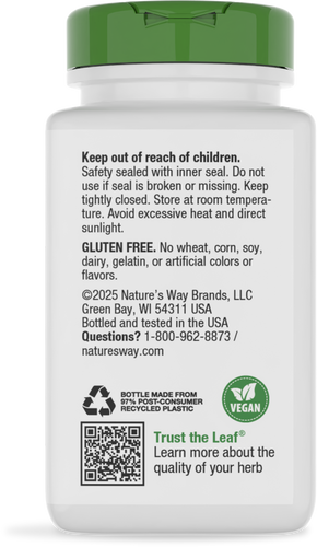 Nature's Way® | Goldenseal Root - back of pack Sku:13800