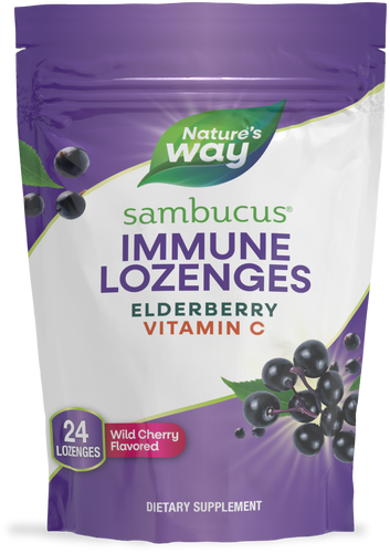 Nature's Way® | Sambucus Vitamin C Lozenges, 24 lozenges, Wild Cherry Sku:12709