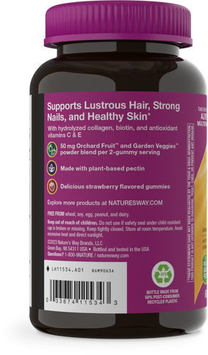 Nature's Way® | Alive! Hair, Skin & Nails Gummies - left side of pack Sku:11534