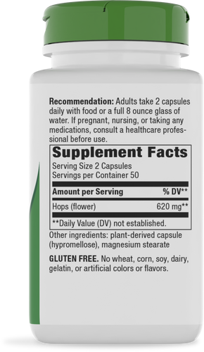 Nature's Way® | Hops Flowers - right side of pack Sku:14155