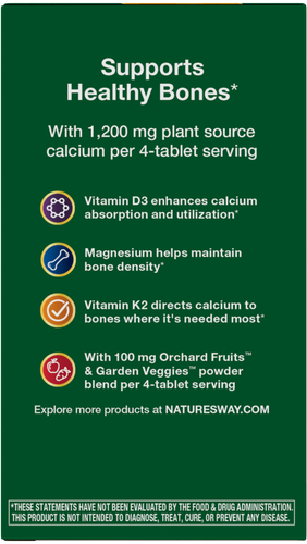 Nature's Way® | Alive! Calcium Bone Support - left side of pack Sku:15839
