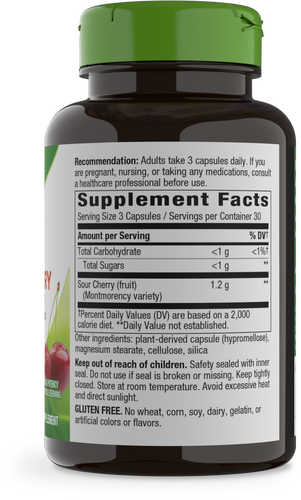 Nature's Way® | Tart Cherry Ultra Capsules - right side of pack Sku:56445