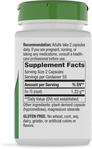 Nature's Way® | Fo-Ti Root - right side of pack Sku:12900