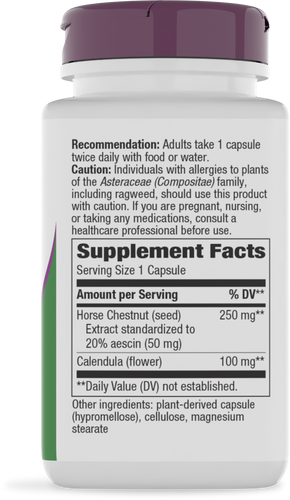 Nature's Way® | Horse Chestnut - right side of pack Sku:62000