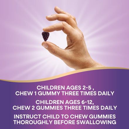 Sambucus Kids Cough Relief + Immune Elderberry Gummies Supplement Facts