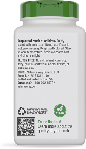 Nature's Way® | St. John's Wort Herb - back of pack Sku:14041