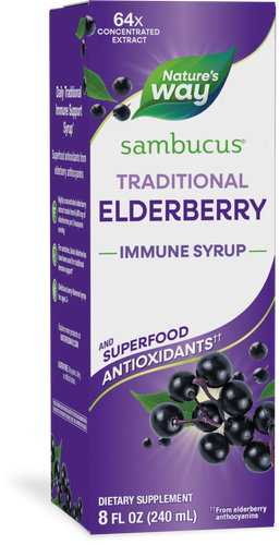 Nature's Way® | Sambucus Traditional Elderberry Immune Syrup, 8 fl oz (240 ml), Elderberry Sku:15332